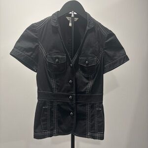 White House Black Market Black Short Sleeve Blazer